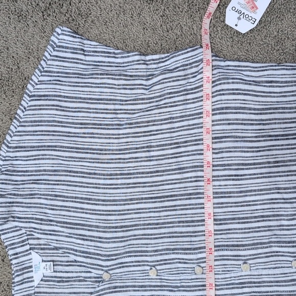 4/$12 NWT Time And Tru Striped Linen Blend Button Down Front Tie Top Size  XL - Picture 7 of 9